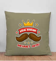 BK Gift Kişiye Özel İsimli Babalar Günü Tasarımlı Haki Kırlent Yastık-5, Babaya Hediye, Ev Dekorasyonu, Babalar Günü Hediyesi