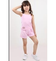 Toontoy Kız Bebek Baskılı Şortlu Takım (Açık Lila)