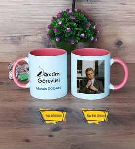 Öğretim Görevlisi Kupa Bardak Pembe Fotoğraflı Öğretmenler Günü Hediyesi