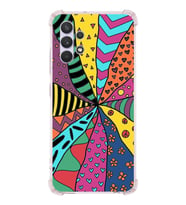 PrintiFy Samsung Galaxy A32 Uyumlu Retro Color 4 Baskılı Şeffaf Köşe Korumalı Antişok Kılıf