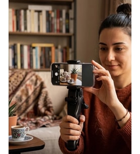 Masaüstü Telefon Tripodu Katlanabilir Telefon Tutucu Video Çekim Standı