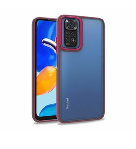 Xiaomi Redmi Note 11S Global Kılıf Case Kamera Lens Korumalı Elektroplatin Colourful Platinum Serisi (Kırmızı)