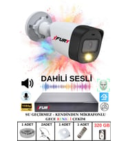 FURY 1 li Sesli Gece Renkli Görüş Güvenlik Kamerası Su Geçirmez Güvenlik Kamerası Seti 320GB