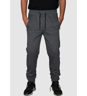 ERKEK JOGGER ÇİZGİLİ LASTİK PAÇA KORDONLU EŞOFMAN (Füme)