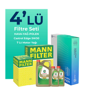 MANN Amarok 2.0 Dizel Filtre Bakım Seti Castrol Motor Yağlı (2010-2017) 4 Lü