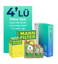 MANN Amarok 2.0 Dizel Filtre Bakım Seti Castrol Motor Yağlı (2010-2017) 4 Lü