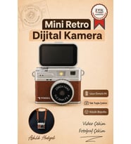 Torima Mini Dijital Kamera 2K Flip Ekranlı Selfie Video Vlog Kamerası CMR49 kahverengi