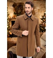 PLT8365 DEWBERRY ERKEK PALTO-DÜZ CAMEL