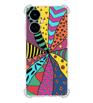 PrintiFy Tecno Camon 19 Uyumlu Retro Color 4 Baskılı Şeffaf Köşe Korumalı Antişok Kılıf