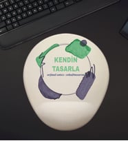 Kişiye Özel Kol Destekli Oval Mouse Pad – Ergonomik ve Konforlu Tasarım (Düz Beyaz)