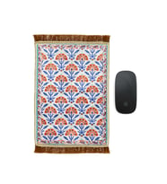 Bursa İpek Beyaz Dekoratif Küçük Halı Mousepad