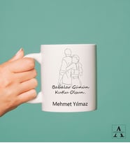 Kişiye Özel Babalar Günün Kutlu Olsun Tasarım Kupa