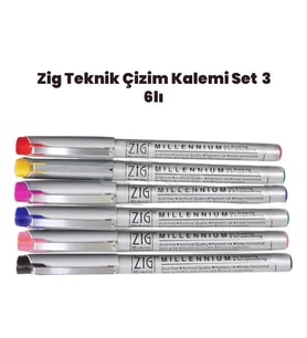 Zig Teknik Çizim Kalem Set 3 6lı 0,1mm