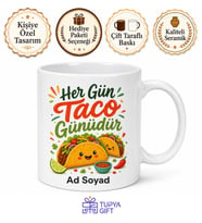 Taco Tuesday Temalı Baskılı Kupa Bardak Hediye Eğlenceli Tasarım Mug