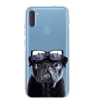 PrintiFy Samsung Galaxy A11 ile Uyumlu Köpek 3 Kamera Korumalı Şeffaf Kılıf