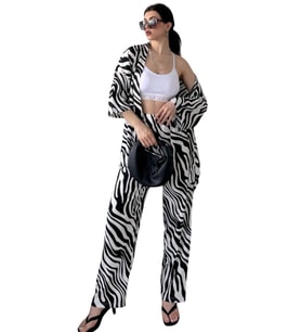 Alt Üst Takım Kimono- Zebra Desenli