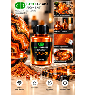 GATO Kaplama Solvent Bazlı Transparan Sıvı Pigment Boya 100 ml Turuncu Renk Renklendirici