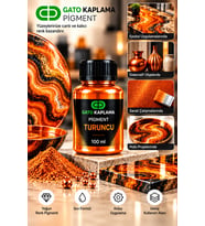 GATO Kaplama Solvent Bazlı Transparan Sıvı Pigment Boya 100 ml Turuncu Renk Renklendirici