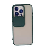 Apple İphone 13 Pro Kılıf Palm Buzlu Kamera Sürgülü Silikon - Yeşil