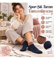 Giyim Kadın Simli 3'lü Bilek Patik Çorap Dikişsiz Havlu Yapı, Yumuşak Konforlu Günlük Çorap