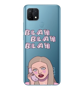 Oppo A15 / A15S Uyumlu Blah Blah Blah Mean Girls Desenli Şeffaf Telefon Kılıfı