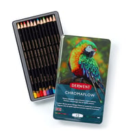 Derwent Chromaflow Kuruboya 12 Renk Metal Kutu 