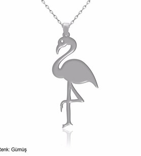 Sade Flamingo Gümüş Kolye