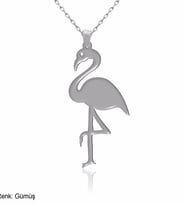 Sade Flamingo Gümüş Kolye