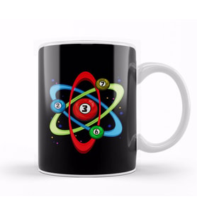 Awesome Billiards Ball Atom Science Pool Player Kupa Bardak Porselen