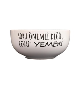 BEYAZ SORU ÖNEMLİ DEĞİL CEVAP YEMEK TASARIM KASE
