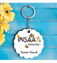 İnşaat Mühendislerine Özel İsimli Anahtarlık