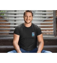 pilelistore- Erkek Bisiklet Yaka Baskılı Oversize T-Shirt - Siyah
