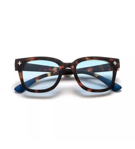 Okkia Giovanni Classic Havana & Blue Unisex Güneş Gözlüğü Mavi Lens