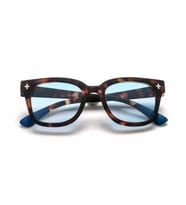 Okkia Giovanni Classic Havana & Blue Unisex Güneş Gözlüğü Mavi Lens (Siyah)