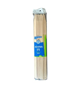 Dolphin Bambu Ahşap Adana Çöp Şiş - Boy : 35 Cm. / En : 2 Cm. - 25 Adetlik 1 Paket