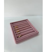 Yerli Üretim Süet Kumaş Pembe Renk 15 cm / 15 cm Yüzük Sergileme Standı