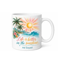 Summer Vibes Temalı Yaz Tatili Severlere Özel İngilizce Kupa Bardak Hediye