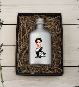 BK Gift Hediye Kutulu Kişiye Özel The Baba Karikatürlü Gümüş Tasarım Cam Şişede 200 ml Kolonya-3, Babaya Hediye, Babalar Günü Hediyeleri, Hediyelik Baskılı Kolonya
