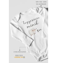 Teyzesinin Minik Kuzusu Baskılı Bebek Zıbını – Çıtçıtlı Body 8 Renk  %100 Pamuk Uzun Kol (Beyaz)