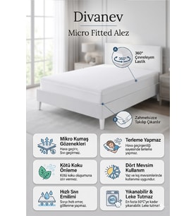 Divanev 70x140 Cm Yatak Koruyucu Alez Sıvı Geçirmez Fitted Alez Bebe Micro Kumaş