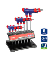 WORKPRO WP200543 8 Parça CR-V T Tipi Uzun Delikli Torx Profesyonel Allen Anahtar Takımı