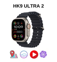 Watch Ultra 2 HK 49 MM Amoled Ekranlı 2 Oyunlu Çift Kordonlu Akıllı Saat (Siyah)