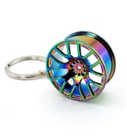 OTOMOBİL JANTI ŞEKLİNDE ARABA YANAR DÖNER METAL ANAHTARLIK KC007