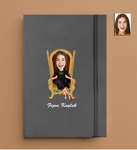Kişiye Özel Pastacı Kadın Model 13x21 Gri Defter-17