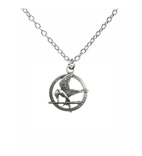 Mockingjay Spirit – Alaycı Kuş Figürlü Unisex Kolye (60 cm Zincirli) (Gümüş)