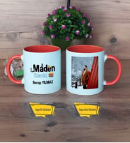 Maden Mühendisi Kupa Bardak Turuncu Fotoğraflı Mühendisler Günü Hediyesi