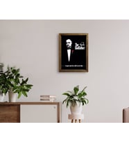 BK Home Godfather Baba Tasarımlı Doğal Masif Ahşap Çerçeveli Tablo 45x65cm-3