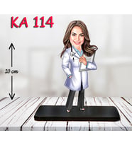 Kişiye Özel Ahşap Biblo - Sağlıkçı Kadın Karikatür Biblo - Doktor Biblo 6