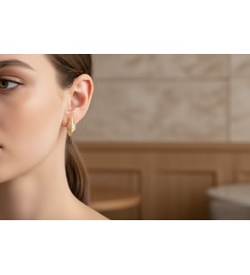 STİL İNCİSİ/XUPING JEWELRY BİES ZİRKON TAŞLI KÜPE (Altın Rengi)