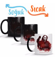 Scream Ghost Face Sihirli Kupa Bardak Porselen